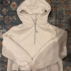 lululemon athletica Cream Half-Zip Hooded Teddy Jacket